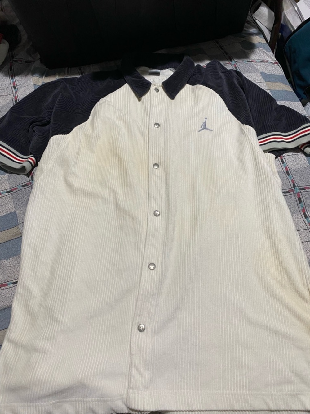 Jordan Brand Button-Snap S/s Shirt Men's 2XL Oversized Velvet-Feel Y2K EUC